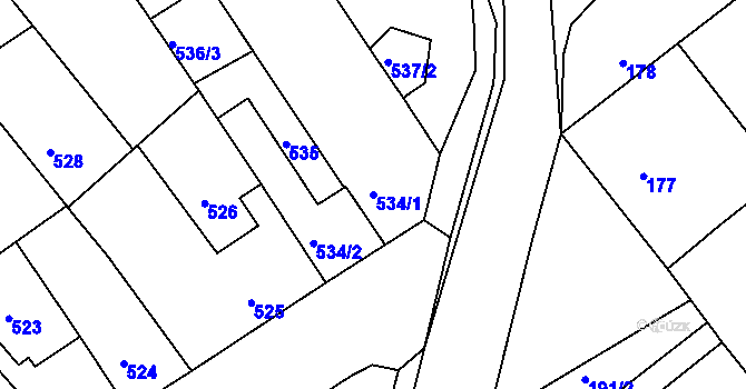 Parcela st. 534/1 v KÚ Telnice u Brna, Katastrální mapa