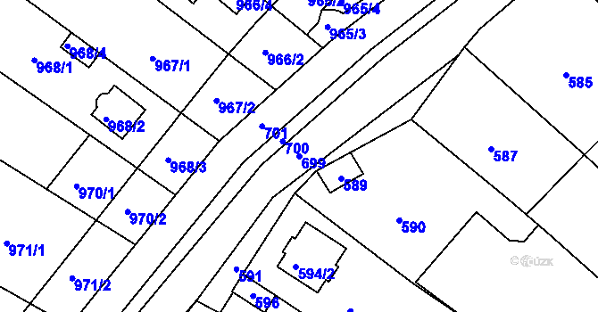 Parcela st. 699 v KÚ Telnice u Brna, Katastrální mapa