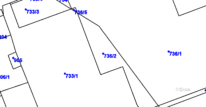 Parcela st. 736/2 v KÚ Telnice u Brna, Katastrální mapa