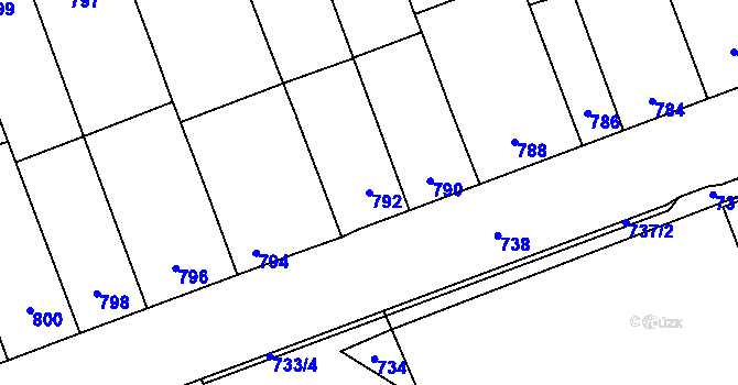 Parcela st. 792 v KÚ Telnice u Brna, Katastrální mapa