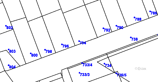 Parcela st. 794 v KÚ Telnice u Brna, Katastrální mapa