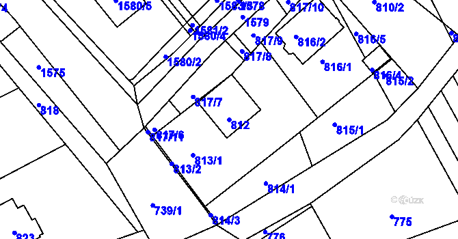 Parcela st. 812 v KÚ Telnice u Brna, Katastrální mapa