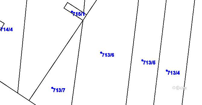 Parcela st. 713/6 v KÚ Telnice u Brna, Katastrální mapa