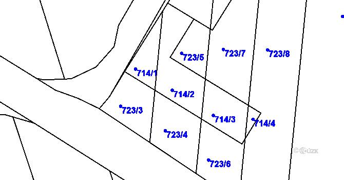 Parcela st. 714/2 v KÚ Telnice u Brna, Katastrální mapa