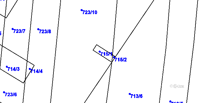 Parcela st. 715/1 v KÚ Telnice u Brna, Katastrální mapa