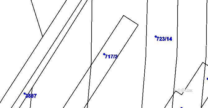 Parcela st. 717/2 v KÚ Telnice u Brna, Katastrální mapa