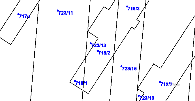 Parcela st. 718/2 v KÚ Telnice u Brna, Katastrální mapa