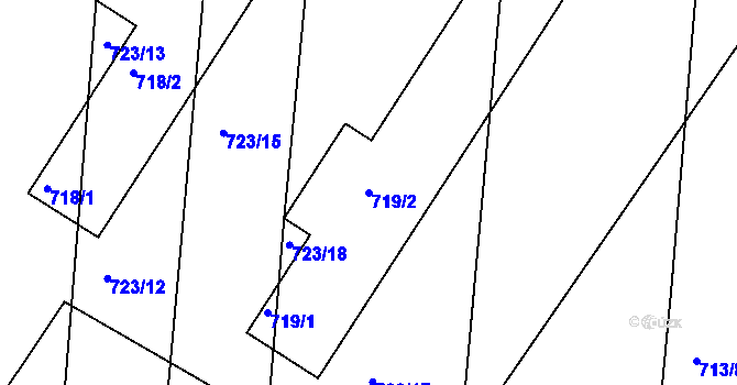 Parcela st. 719/2 v KÚ Telnice u Brna, Katastrální mapa