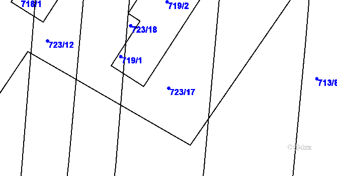 Parcela st. 723/17 v KÚ Telnice u Brna, Katastrální mapa