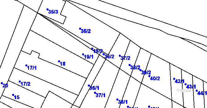 Parcela st. 36/2 v KÚ Telnice u Brna, Katastrální mapa