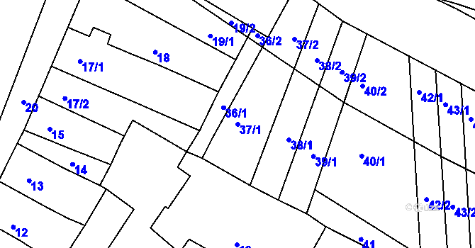 Parcela st. 37/1 v KÚ Telnice u Brna, Katastrální mapa