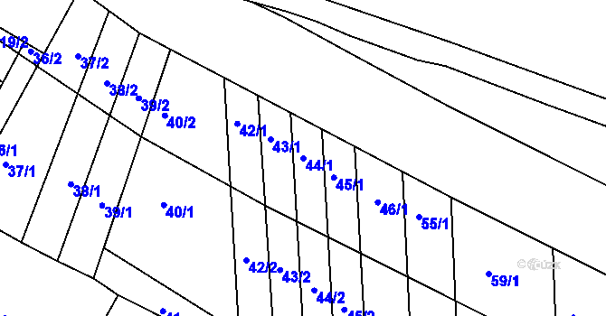Parcela st. 44/1 v KÚ Telnice u Brna, Katastrální mapa