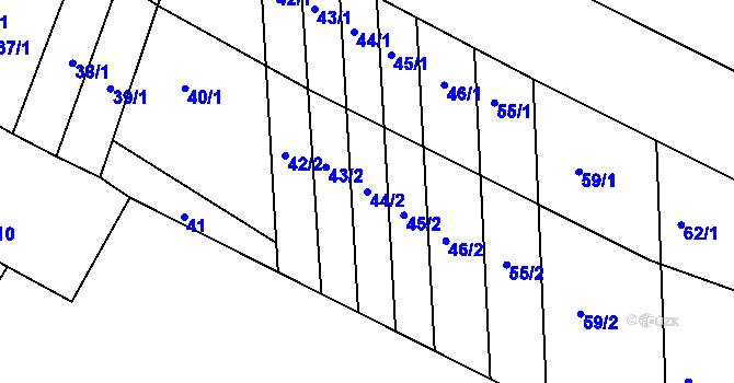 Parcela st. 44/2 v KÚ Telnice u Brna, Katastrální mapa