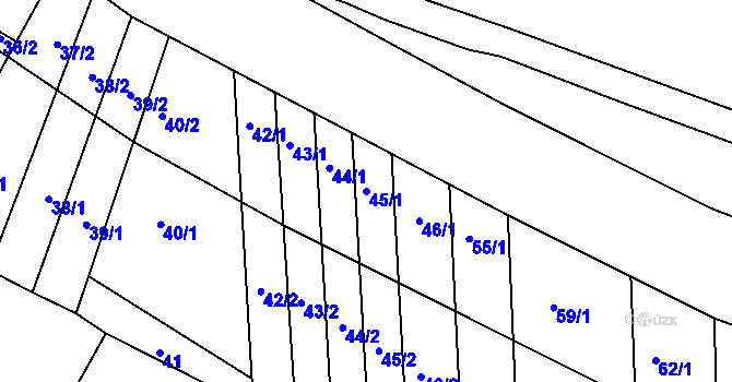Parcela st. 45/1 v KÚ Telnice u Brna, Katastrální mapa