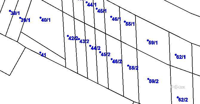 Parcela st. 45/2 v KÚ Telnice u Brna, Katastrální mapa