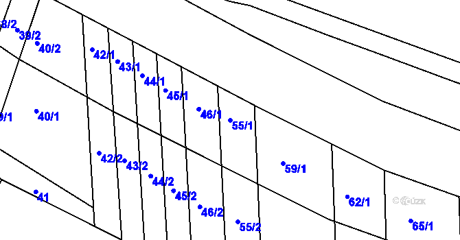 Parcela st. 55/1 v KÚ Telnice u Brna, Katastrální mapa