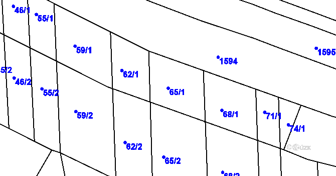 Parcela st. 65/1 v KÚ Telnice u Brna, Katastrální mapa