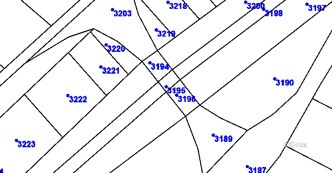 Parcela st. 3195 v KÚ Telnice u Brna, Katastrální mapa