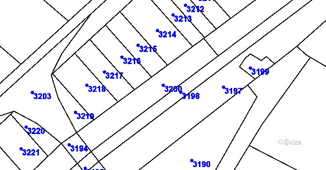 Parcela st. 3200 v KÚ Telnice u Brna, Katastrální mapa