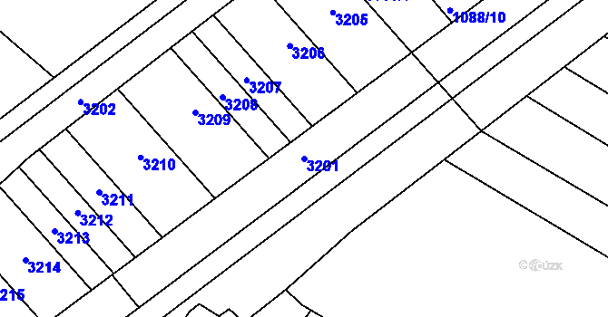 Parcela st. 3201 v KÚ Telnice u Brna, Katastrální mapa
