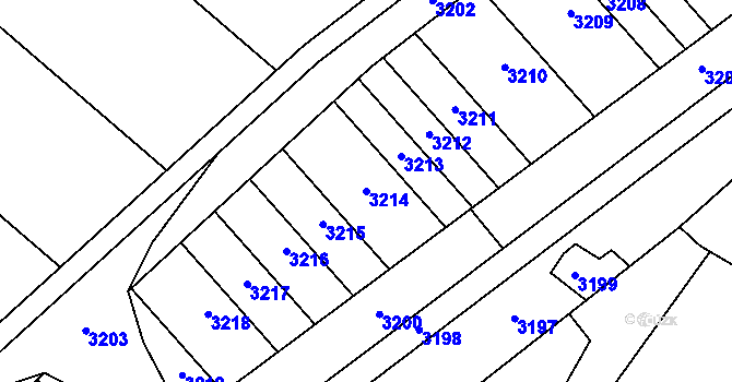 Parcela st. 3214 v KÚ Telnice u Brna, Katastrální mapa