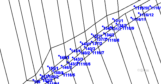Parcela st. 140/1 v KÚ Telnice u Brna, Katastrální mapa