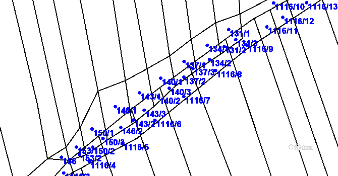 Parcela st. 140/3 v KÚ Telnice u Brna, Katastrální mapa