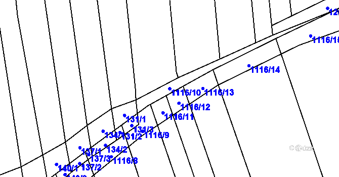 Parcela st. 1116/10 v KÚ Telnice u Brna, Katastrální mapa