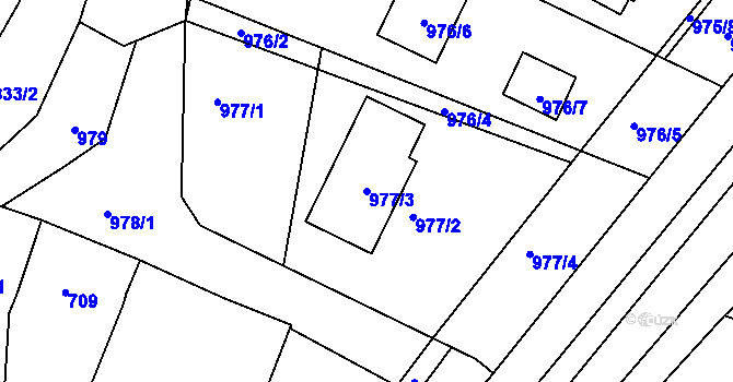 Parcela st. 977/3 v KÚ Telnice u Brna, Katastrální mapa