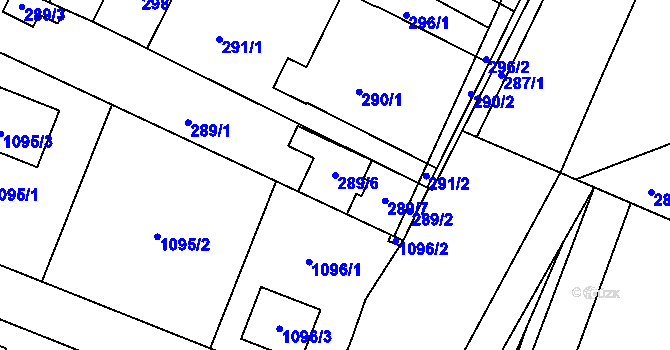Parcela st. 289/6 v KÚ Telnice u Brna, Katastrální mapa