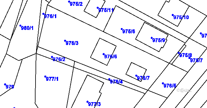 Parcela st. 976/6 v KÚ Telnice u Brna, Katastrální mapa