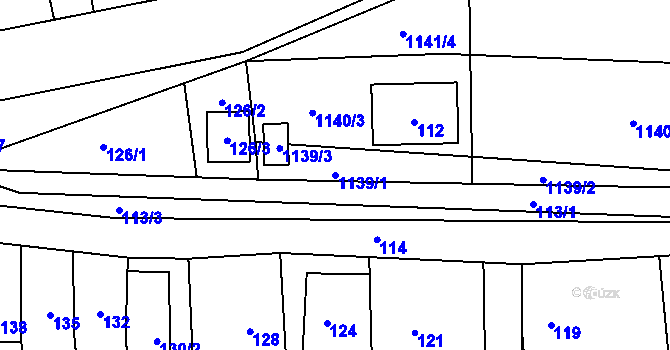 Parcela st. 1139/1 v KÚ Telnice u Brna, Katastrální mapa