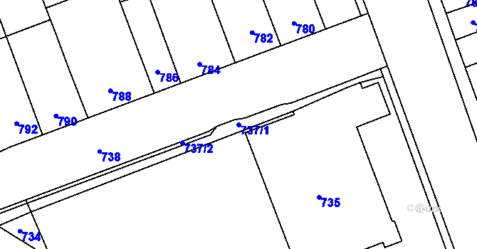 Parcela st. 737/1 v KÚ Telnice u Brna, Katastrální mapa