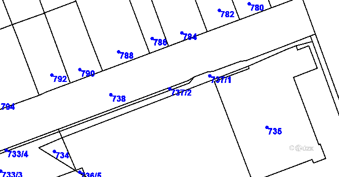Parcela st. 737/2 v KÚ Telnice u Brna, Katastrální mapa