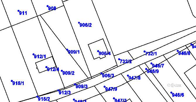 Parcela st. 906/4 v KÚ Telnice u Brna, Katastrální mapa