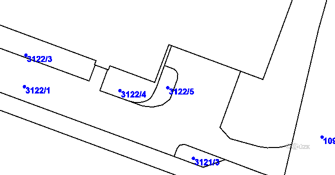 Parcela st. 3122/5 v KÚ Telnice u Brna, Katastrální mapa