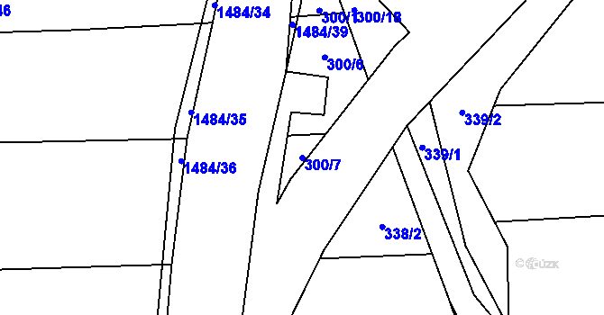 Parcela st. 300/7 v KÚ Lhota pod Horami, Katastrální mapa