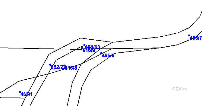 Parcela st. 465/6 v KÚ Lhota pod Horami, Katastrální mapa