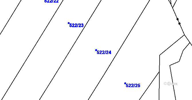 Parcela st. 522/24 v KÚ Lhota pod Horami, Katastrální mapa