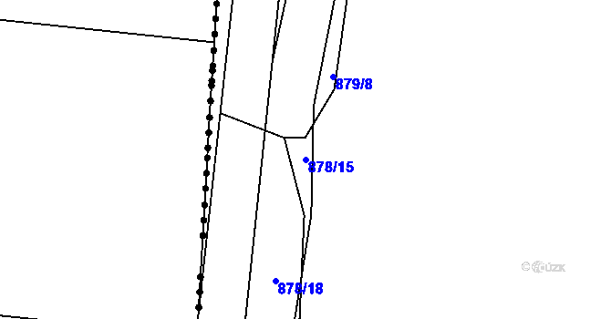 Parcela st. 878/15 v KÚ Sedlec u Temelína, Katastrální mapa