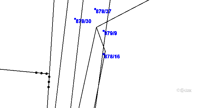 Parcela st. 878/16 v KÚ Sedlec u Temelína, Katastrální mapa