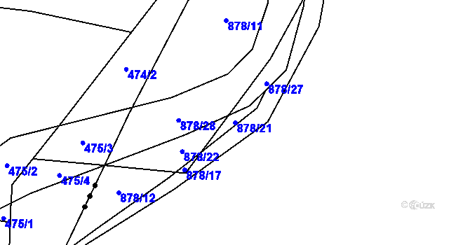 Parcela st. 878/21 v KÚ Sedlec u Temelína, Katastrální mapa