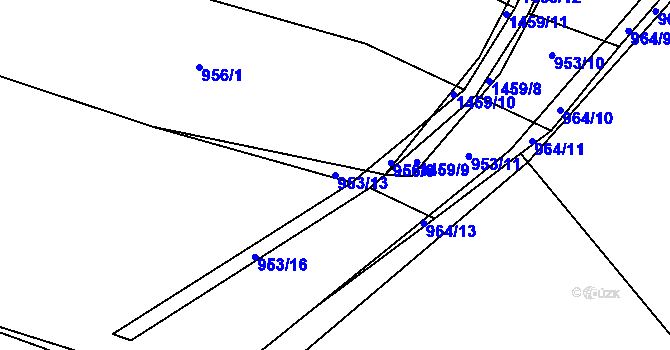 Parcela st. 953/13 v KÚ Sedlec u Temelína, Katastrální mapa