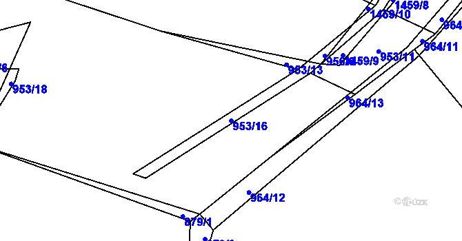 Parcela st. 953/16 v KÚ Sedlec u Temelína, Katastrální mapa