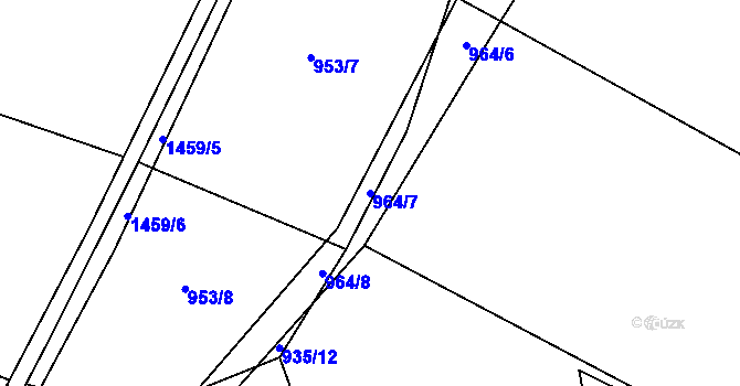 Parcela st. 964/7 v KÚ Sedlec u Temelína, Katastrální mapa