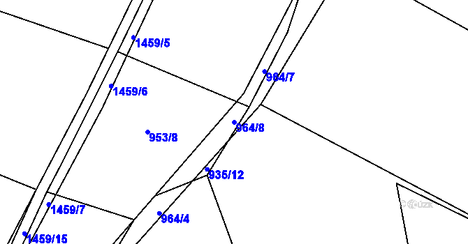 Parcela st. 964/8 v KÚ Sedlec u Temelína, Katastrální mapa