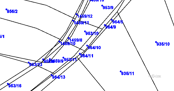 Parcela st. 964/10 v KÚ Sedlec u Temelína, Katastrální mapa