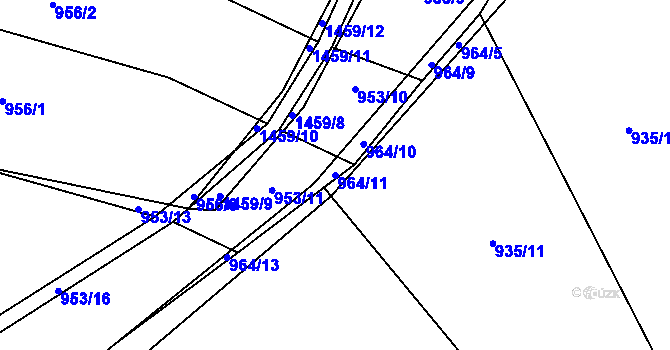 Parcela st. 964/11 v KÚ Sedlec u Temelína, Katastrální mapa
