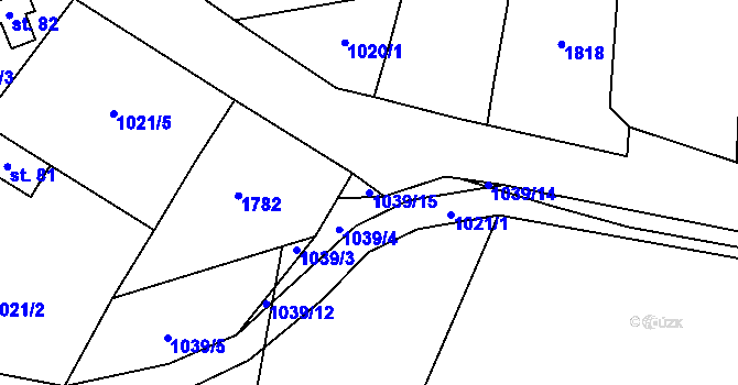 Parcela st. 1039/15 v KÚ Sedlec u Temelína, Katastrální mapa