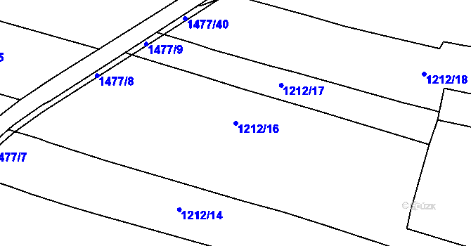 Parcela st. 1212/16 v KÚ Sedlec u Temelína, Katastrální mapa